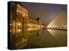 Palais Du Louvre Pyramid at Night, Paris, France, Europe-Marco Cristofori-Stretched Canvas