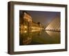 Palais Du Louvre Pyramid at Night, Paris, France, Europe-Marco Cristofori-Framed Photographic Print