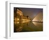 Palais Du Louvre Pyramid at Night, Paris, France, Europe-Marco Cristofori-Framed Photographic Print