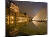 Palais Du Louvre Pyramid at Night, Paris, France, Europe-Marco Cristofori-Mounted Photographic Print