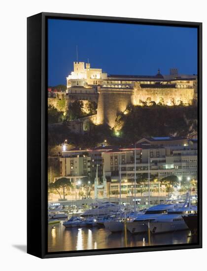 Palais Du Prince and Harbour in the Port of Monaco, Principality of Monaco, Cote D'Azur-Christian Kober-Framed Stretched Canvas