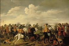 A Cavalry Skirmish in a Landscape-Palamedes Palamedesz-Framed Giclee Print