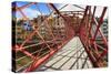 Palanques Vermelles bridge, red bridge across Onyar River, by Gustav Eiffel, City of Girona, Girona-Eleanor Scriven-Stretched Canvas