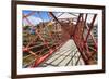 Palanques Vermelles bridge, red bridge across Onyar River, by Gustav Eiffel, City of Girona, Girona-Eleanor Scriven-Framed Photographic Print