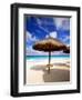 Palapa Umbrella on Cancun Beach, Mexico-George Oze-Framed Photographic Print