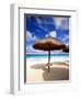 Palapa Umbrella on Cancun Beach, Mexico-George Oze-Framed Photographic Print
