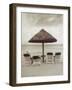 Palapa Umbrella on the Beach, Cancun, Mexico-Mark Gibson-Framed Photographic Print