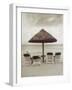 Palapa Umbrella on the Beach, Cancun, Mexico-Mark Gibson-Framed Photographic Print