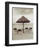 Palapa Umbrella on the Beach, Cancun, Mexico-Mark Gibson-Framed Photographic Print