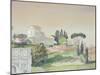 Palatine Hill from the Colosseum, 1927 (W/C on Paper)-Arthur Bowen Davies-Mounted Giclee Print