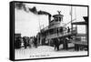 Palatka, Florida - Departing from a Ship at the Wharf-Lantern Press-Framed Stretched Canvas