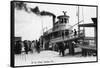 Palatka, Florida - Departing from a Ship at the Wharf-Lantern Press-Framed Stretched Canvas