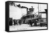 Palatka, Florida - Departing from a Ship at the Wharf-Lantern Press-Framed Stretched Canvas