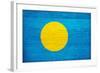 Palau Flag Design with Wood Patterning - Flags of the World Series-Philippe Hugonnard-Framed Art Print