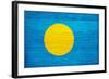 Palau Flag Design with Wood Patterning - Flags of the World Series-Philippe Hugonnard-Framed Art Print