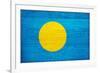 Palau Flag Design with Wood Patterning - Flags of the World Series-Philippe Hugonnard-Framed Art Print