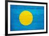 Palau Flag Design with Wood Patterning - Flags of the World Series-Philippe Hugonnard-Framed Art Print