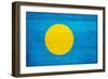 Palau Flag Design with Wood Patterning - Flags of the World Series-Philippe Hugonnard-Framed Art Print