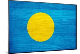 Palau Flag Design with Wood Patterning - Flags of the World Series-Philippe Hugonnard-Mounted Art Print