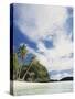 Palau, Honeymoon Island, Rock Islands, View of Beach with Palm Trees-Stuart Westmorland-Stretched Canvas