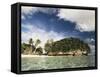 Palau, Micronesia, View of Honeymoon Island-Stuart Westmorland-Framed Stretched Canvas