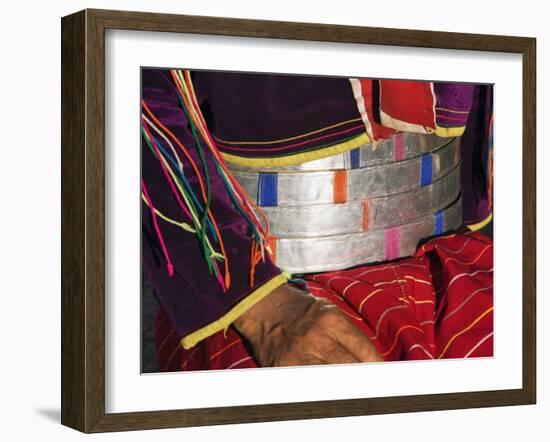 Palaung Women of Tibetan-Myanmar Group of Tribes Display their Wealth by Wearing Broad Silver Belts-Nigel Pavitt-Framed Photographic Print