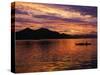 Palawan Province, Busuanga Island, Coron Town, Sunset over Coron Bay and Fishing Boat, Philippines-Christian Kober-Stretched Canvas