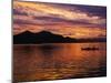 Palawan Province, Busuanga Island, Coron Town, Sunset over Coron Bay and Fishing Boat, Philippines-Christian Kober-Mounted Photographic Print