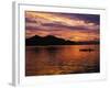 Palawan Province, Busuanga Island, Coron Town, Sunset over Coron Bay and Fishing Boat, Philippines-Christian Kober-Framed Photographic Print