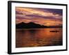 Palawan Province, Busuanga Island, Coron Town, Sunset over Coron Bay and Fishing Boat, Philippines-Christian Kober-Framed Photographic Print