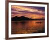 Palawan Province, Busuanga Island, Coron Town, Sunset over Coron Bay and Fishing Boat, Philippines-Christian Kober-Framed Photographic Print