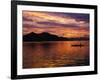 Palawan Province, Busuanga Island, Coron Town, Sunset over Coron Bay and Fishing Boat, Philippines-Christian Kober-Framed Photographic Print