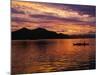 Palawan Province, Busuanga Island, Coron Town, Sunset over Coron Bay and Fishing Boat, Philippines-Christian Kober-Mounted Photographic Print