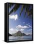 Palawan Province, El Nido, Bacuit Bay, Cadlao Island and Palm Trees, Philippines-Christian Kober-Framed Stretched Canvas