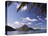 Palawan Province, El Nido, Bacuit Bay, Cadlao Island and Palm Trees, Philippines-Christian Kober-Stretched Canvas