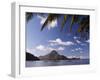 Palawan Province, El Nido, Bacuit Bay, Cadlao Island and Palm Trees, Philippines-Christian Kober-Framed Photographic Print