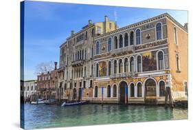 Palazzo Barbaragio, bathed in afternoon sun in winter, Grand Canal, Venice, UNESCO World Heritage S-Eleanor Scriven-Stretched Canvas
