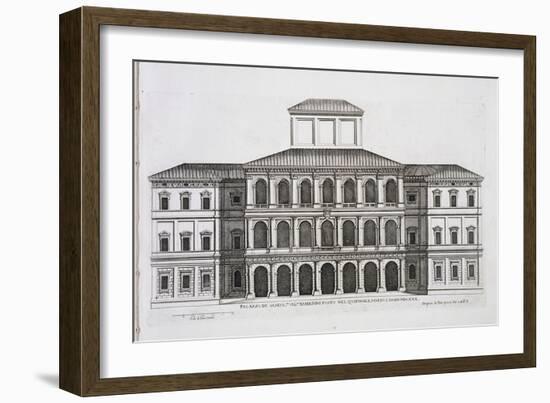 Palazzo Barberini on the Quirinale, Finished 1630, from "Palazzi Di Roma," Part I, Published 1655-Pietro Or Falda Ferrerio-Framed Giclee Print