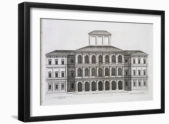 Palazzo Barberini on the Quirinale, Finished 1630, from "Palazzi Di Roma," Part I, Published 1655-Pietro Or Falda Ferrerio-Framed Premium Giclee Print