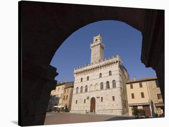 Palazzo Comunale, Montepulciano, Val D'Orcia, Siena Province, Tuscany, Italy, Europe-Pitamitz Sergio-Stretched Canvas