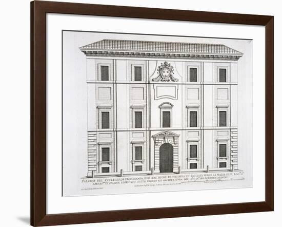 Palazzo Del Collegio De Propaganda Fide, from "Palazzi Di Roma," Part II, Published 1670s-Pietro Or Falda Ferrerio-Framed Giclee Print