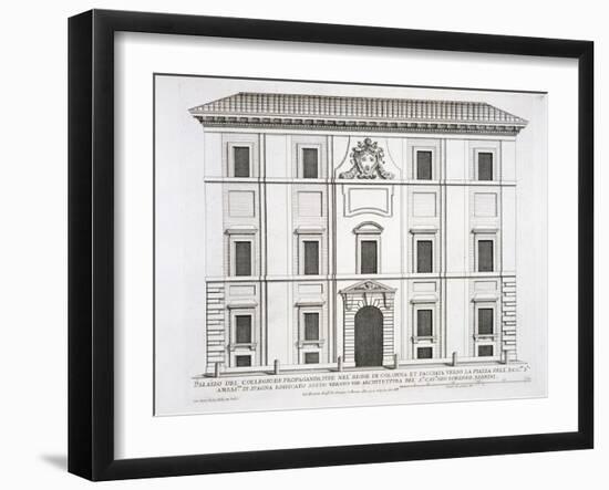 Palazzo Del Collegio De Propaganda Fide, from "Palazzi Di Roma," Part II, Published 1670s-Pietro Or Falda Ferrerio-Framed Giclee Print