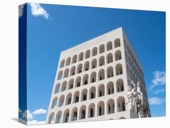 Palazzo della Civilta (Square Colosseum), Mussolini architecture, EUR District, Rome, Lazio, Italy-Jean Brooks-Stretched Canvas
