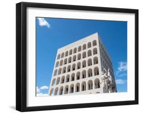 Palazzo della Civilta (Square Colosseum), Mussolini architecture, EUR District, Rome, Lazio, Italy-Jean Brooks-Framed Photographic Print