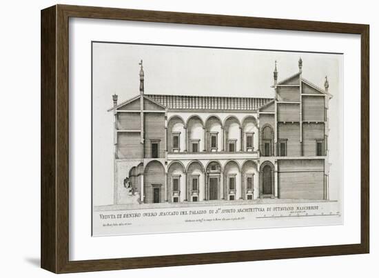 Palazzo di Santo Spirito, from 'Palazzi di Roma', part II, published c.1670s-Pietro Ferrerio-Framed Giclee Print