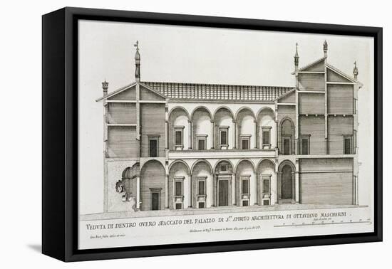 Palazzo di Santo Spirito, from 'Palazzi di Roma', part II, published c.1670s-Pietro Ferrerio-Framed Stretched Canvas