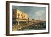 Palazzo Ducale and the Riva degli Schiavoni, Venice-Canaletto-Framed Giclee Print