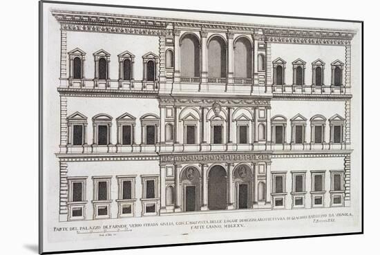 Palazzo Farnese, from 'Palazzi Di Roma', Part I, Published 1655-Pietro Ferrerio-Mounted Giclee Print