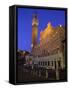 Palazzo Pubblico and the Piazza Del Campo at Night, Siena, Tuscany, Italy-Patrick Dieudonne-Framed Stretched Canvas