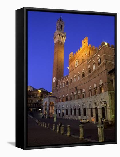 Palazzo Pubblico and the Piazza Del Campo at Night, Siena, Tuscany, Italy-Patrick Dieudonne-Framed Stretched Canvas